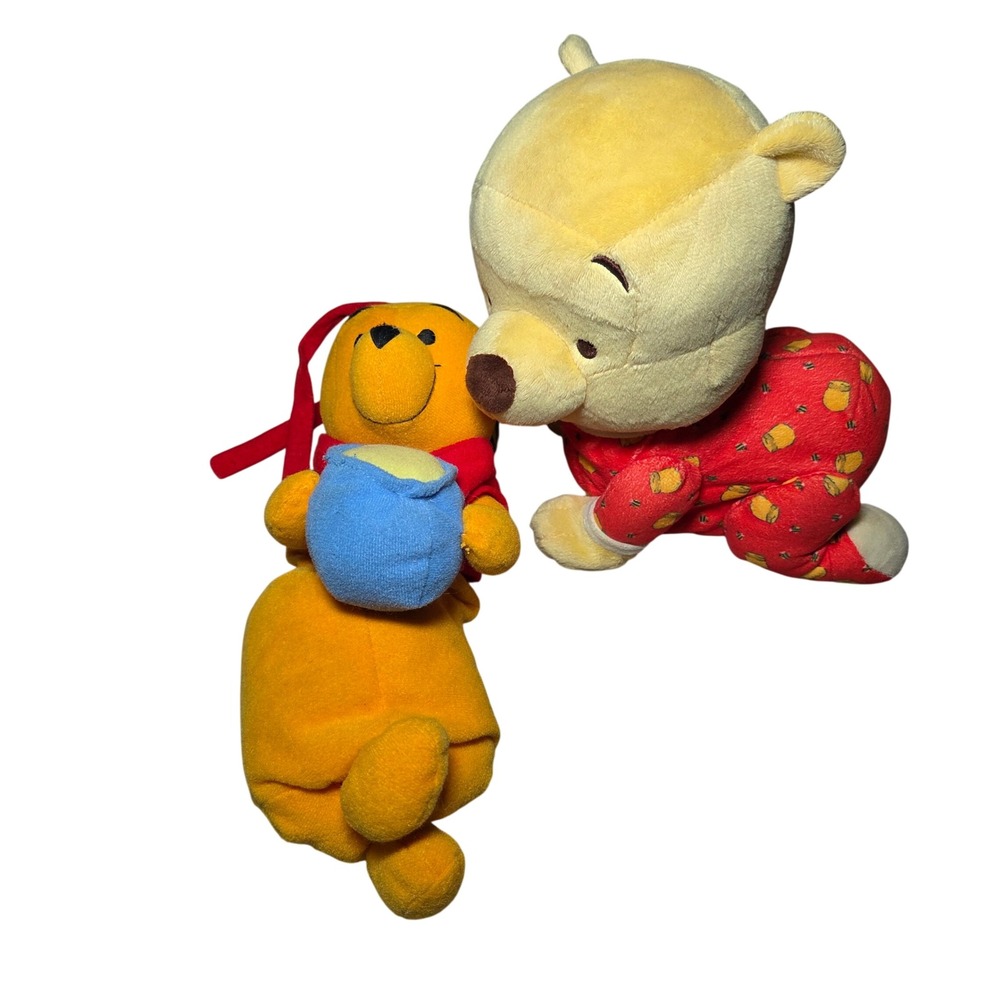 Disney Winnie the Pooh Crawling Musical Plush Lot Both Work